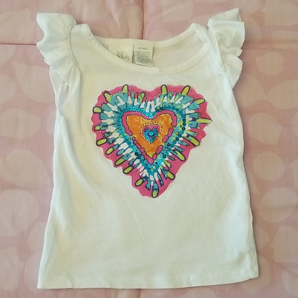 Koala Kids Baby Girl White Ruffle Tank Top w/Heart